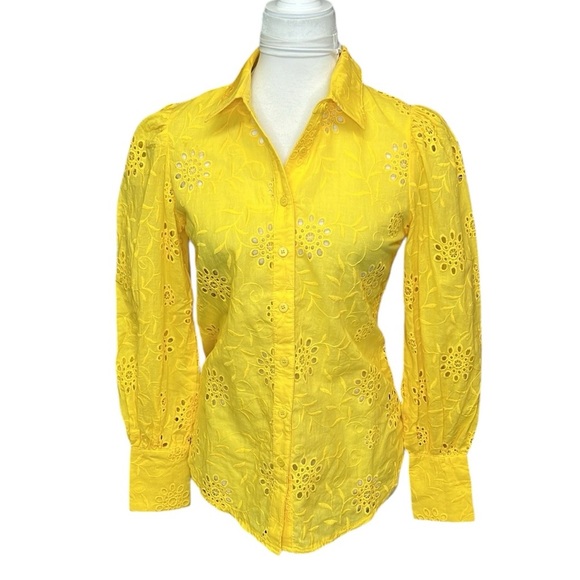 Boston Proper Eyelet Victoria Drama Sleeve Blouse - Picture 2 of 7